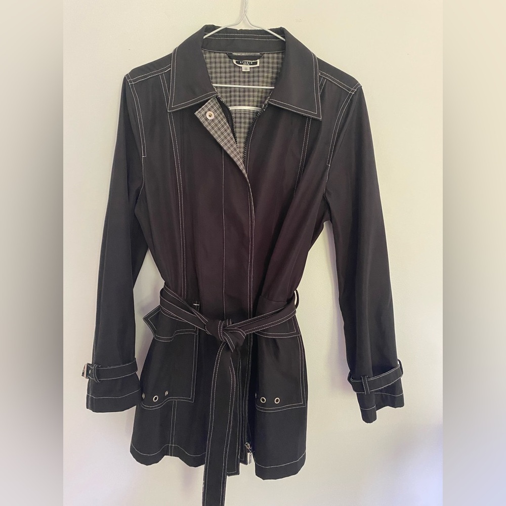 JONES Studio Black Trench Coat with Belt